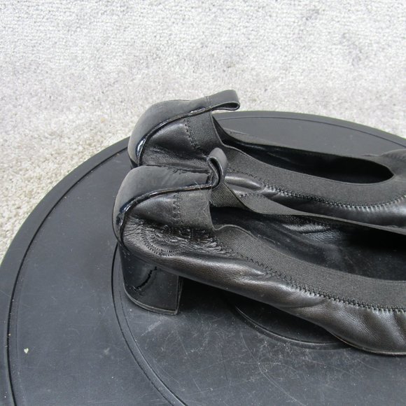 Chanel Heels Womens Size 38.5 Eu 8 Us  Black Leather Stretch Spirt Heels - Picture 3 of 10